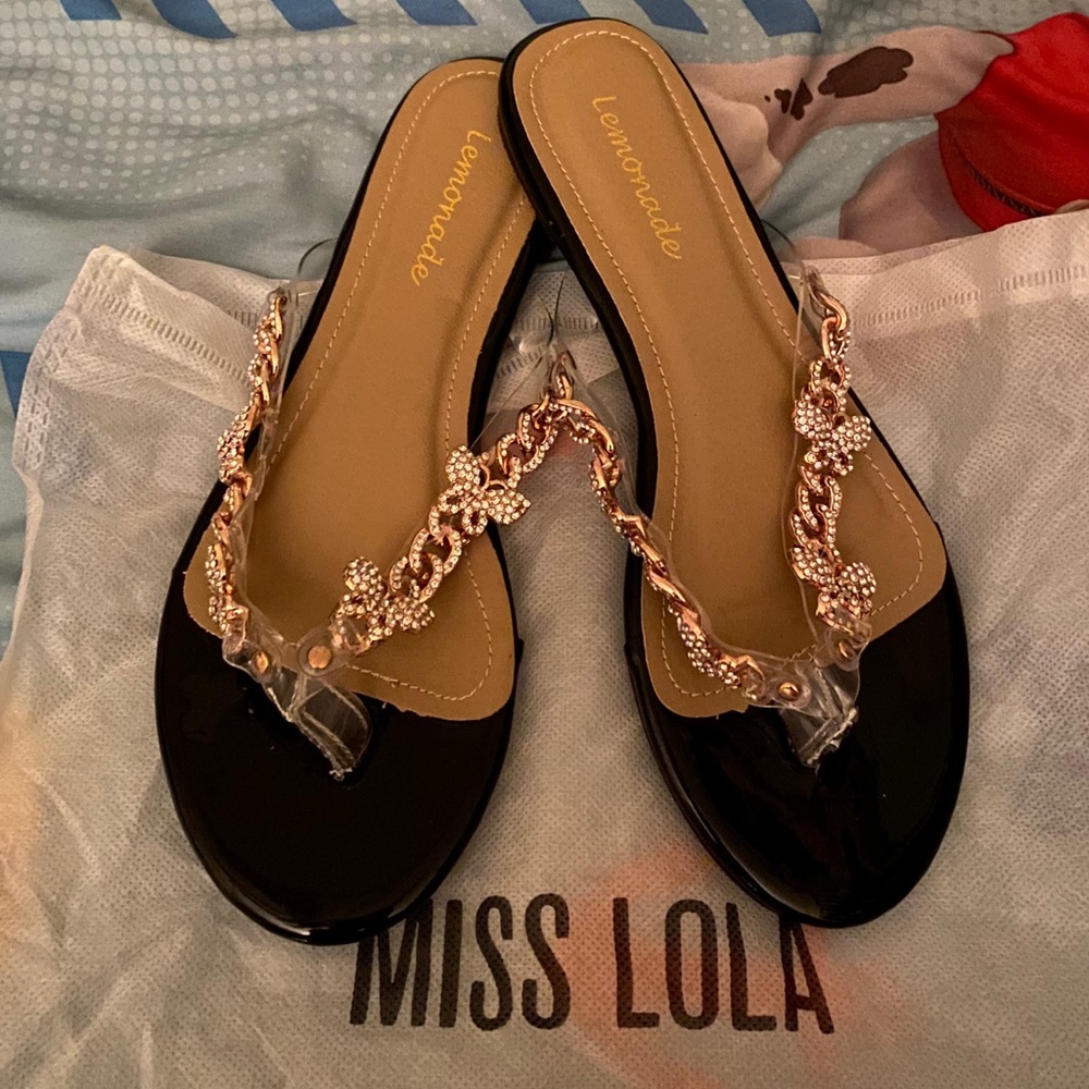 Miss Lola Butterfly Rhinestone Sandals